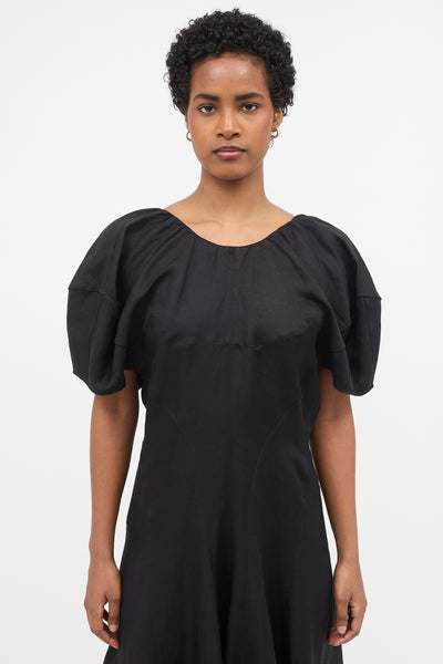 chinese dress ladies Celine // Linen Scoop Back Dress – VSP Consignment