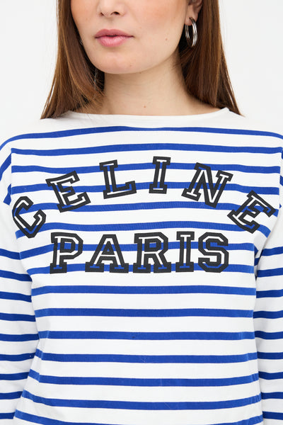 Celine // Stripe Logo Long Sleeve T-Shirt – VSP Consignment