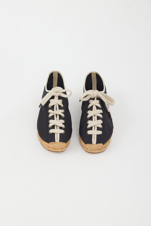 Chanel Black Canvas & Espadrille Sneaker