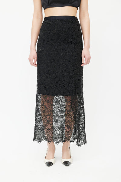 Chanel // Black Eyelet Lace Skirt – VSP Consignment