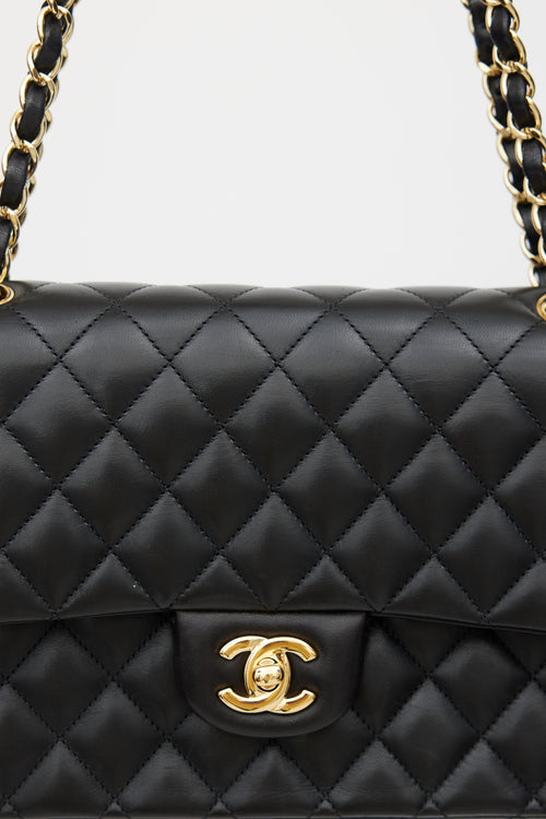 Chanel 2013/14 Black Quilted Leather Medium Double Flap Bag