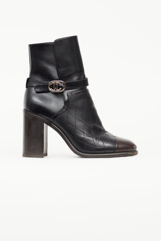 Chanel Black Quilted Ankle Boot