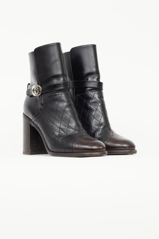 Chanel Black Quilted Ankle Boot