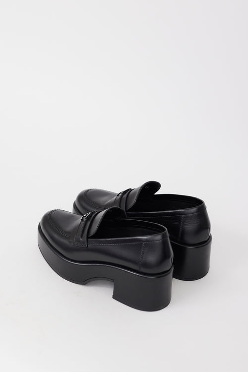 Black Leather CC Platform Loafer