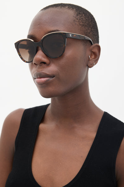 Chanel // Brown Cream 5414-A Sunglasses – VSP Consignment