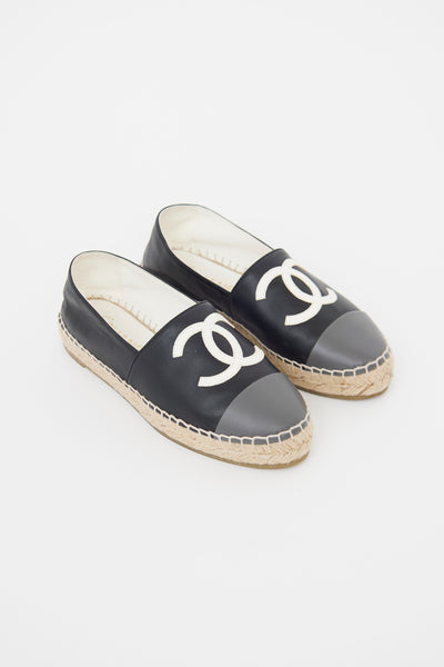 Chanel espadrilles black 2025 and white