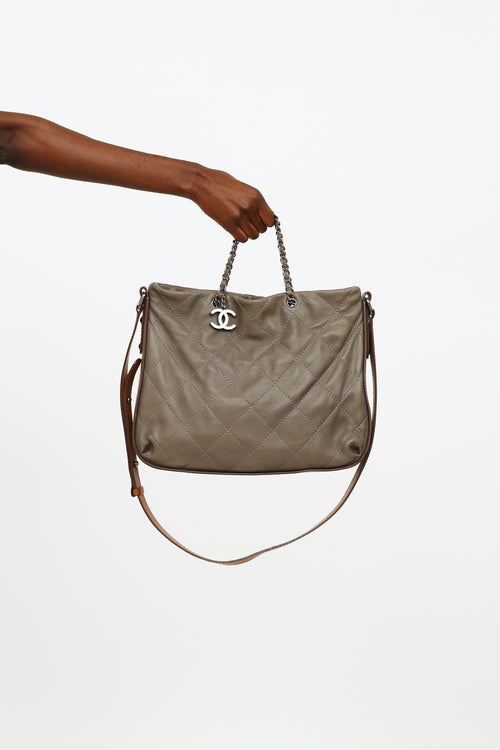 Chanel Grey & Brown Country Chic Shoulder Bag