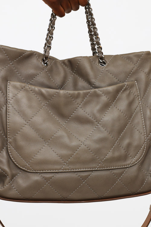 Chanel Grey & Brown Country Chic Shoulder Bag