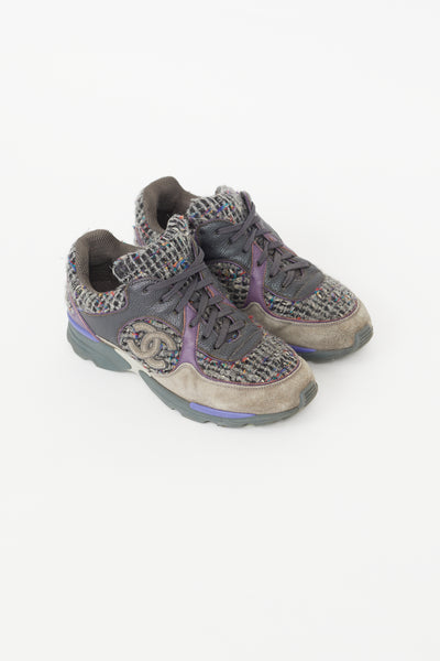 Grey & Multicolour Tweed CC Sneaker