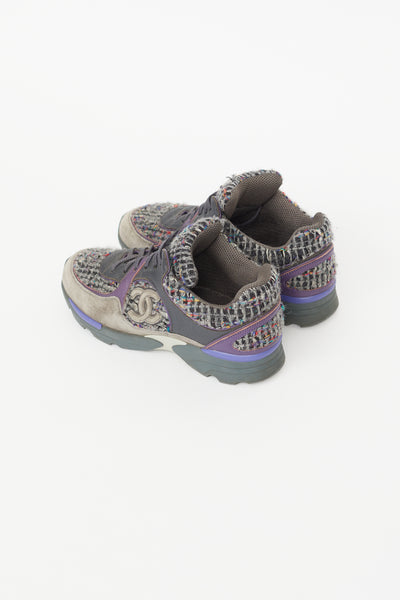 Grey & Multicolour Tweed CC Sneaker