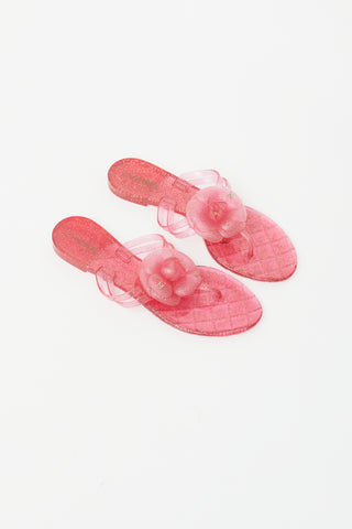 Chanel Pink Camellia Jelly Sandals 39 – Madison Avenue Couture