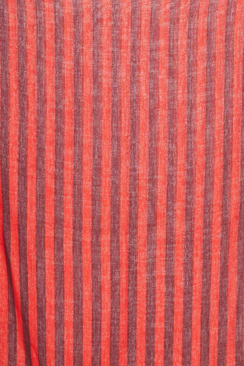 Chanel Winter 2018 Red Cashmere Stripe Scarf