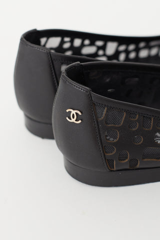 Chanel Spring 2011 Black Cut Out Ballet Flat