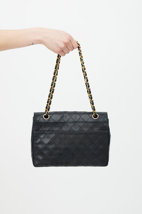Chanel Vintage Black Quilted CC Flap Bag
