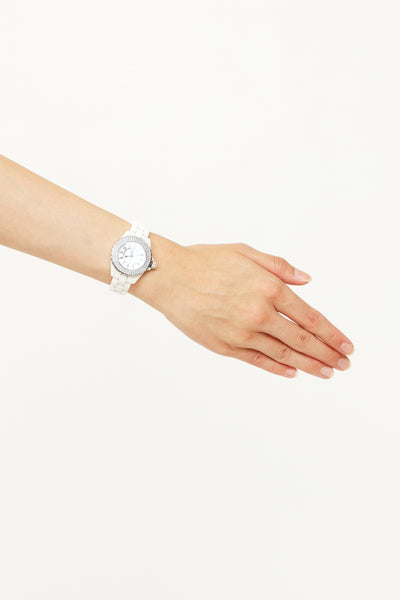 White Ceramic Diamond J12 Watch