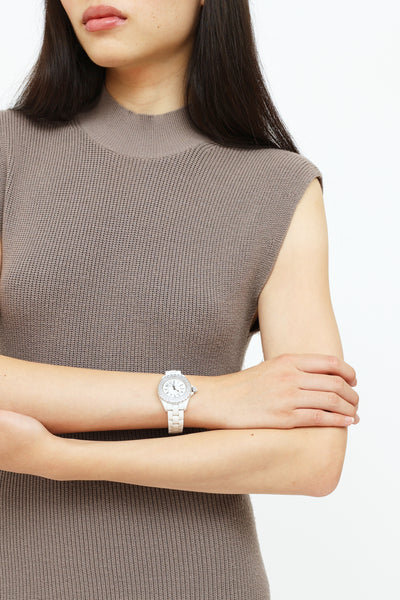 Chanel // White Ceramic Diamond J12 Watch – VSP Consignment