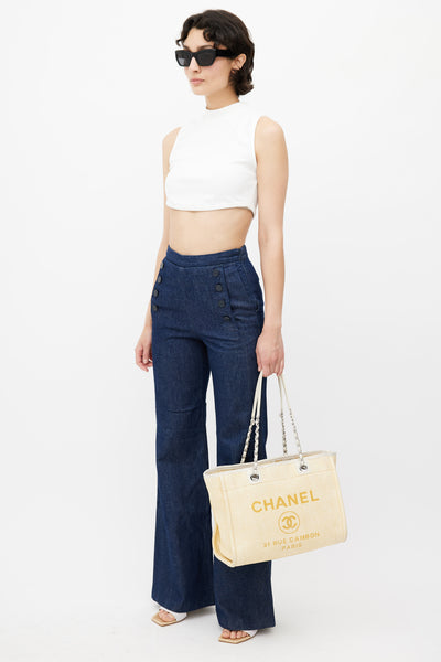 Chanel // 2013 Yellow Small Deauville Canvas Tote – VSP Consignment