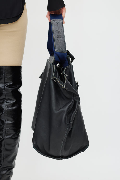 Chloé Black & Navy Leather Tote