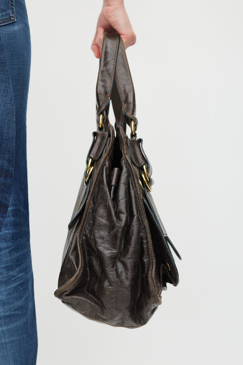 Chloé Brown & Gold Leather Bay Bag