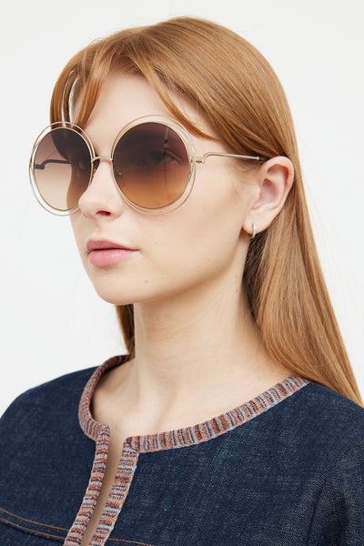 chloe eyewear carlina round frame sunglasses, Hypebae