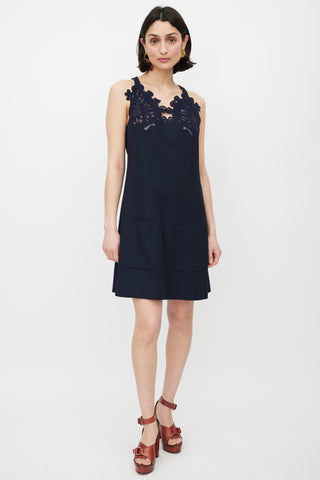 Chloé // Navy Floral Lace Dress – VSP Consignment