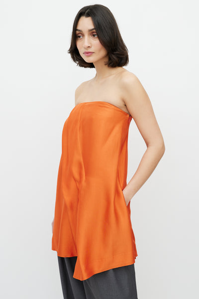 Chloé // Orange Pleated Strapless Top – VSP Consignment