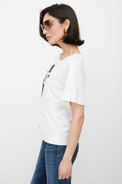 Chloé White & Multicolour Logo Print T-Shirt