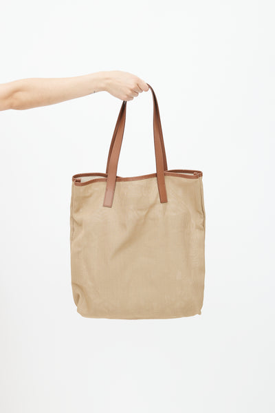 Brown Woven Mesh Tote