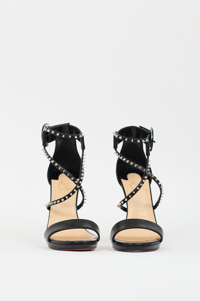 Christian Louboutin // Black Leather Choca Lux Studded Heel – VSP