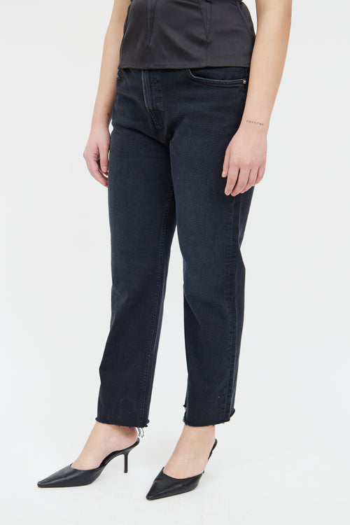 Citizens of Humanity Black Washed Crop Jean