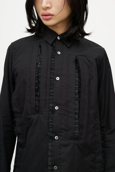 Comme des Garçons // Black Cotton & Tulle Ruffle Shirt – VSP