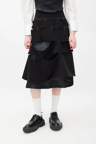Comme des Garçons Black Tiered Safety Pin Buckle Skirt