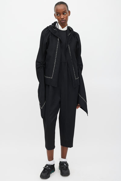 Comme des Garçons 2003 Wool Long Coat Junya Watanabe for Comme des Garcons 2003 Frayed Hem Coat