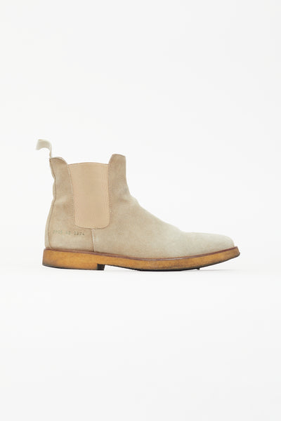 Common Projects // Taupe Suede Chelsea Boot – VSP Consignment