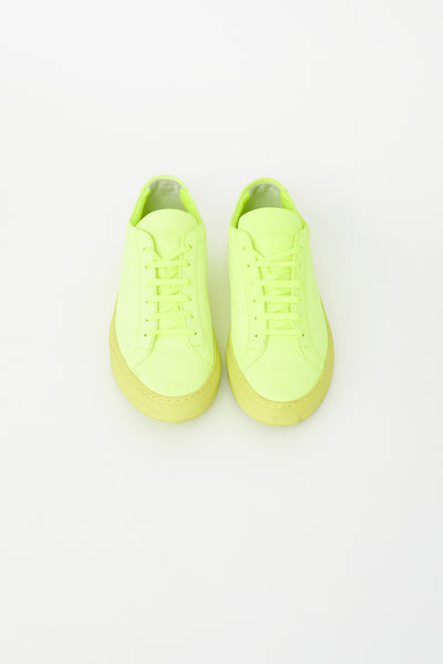 Common Projects // Neon Yellow Achilles Low Sneaker – VSP Consignment