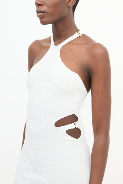 dion lee backless dress Dion Lee Neon Yellow Rope Strap Cut Out Midi Dress - BOPF