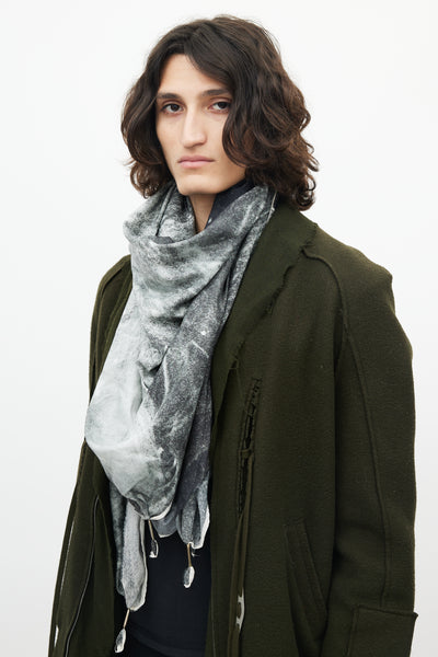 Damir Doma // Black & White Patterned Scarf – VSP Consignment