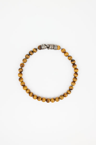 David Yurman // Sterling Silver Tiger's Eye Spiritual Beads 6mm