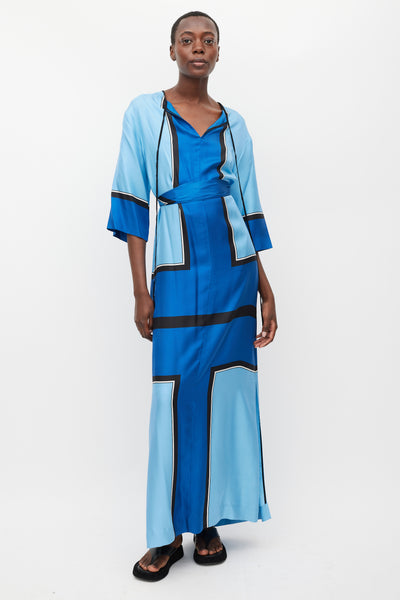 free people blue jean dress Diane von Furstenberg // Blue & Multicolour Printed Tie Waist Dress – VSP  Consignment
