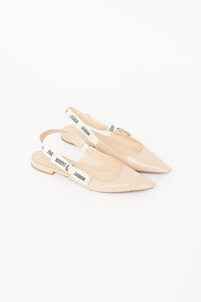 Dior // Beige Patent J'Adior Slingback Flats – VSP Consignment