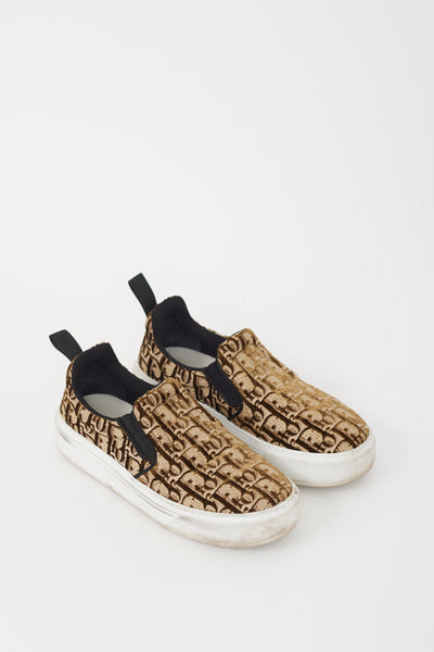 Dior // Brown Velvet Oblique Monogram Slip On Sneaker – VSP