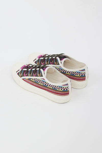Dior // Burgundy Multi Embroidered Walk'n'Dior Sneaker – VSP