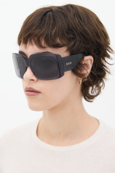 Dior // Navy So Light 2 Square Shield Sunglasses – VSP  display picture 1