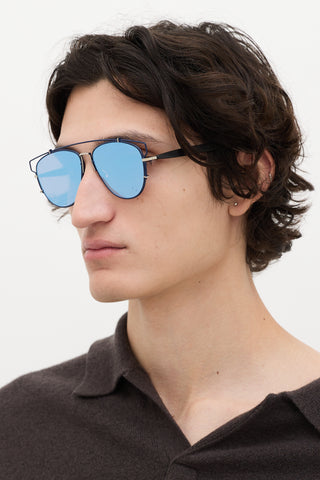 Dior // Technologic Mirrored Aviator Sunglasses – VSP Consignment