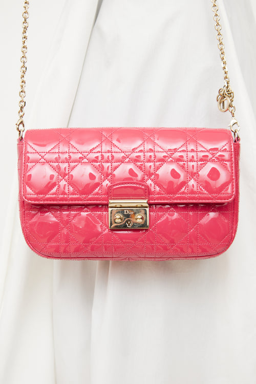 Dior Pink Patent Cannage New Lock Bag