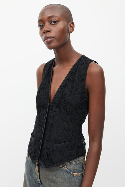 PAIN de SUCRE Women Venise Black Mesh Vest main image 1