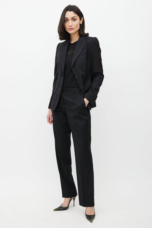 Dolce & Gabbana Black Wool Pinstripe Two Piece Suit