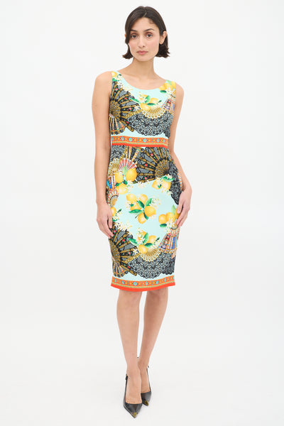 Dolce & Gabbana // Blue & Multi Silk Print Dress – VSP Consignment
