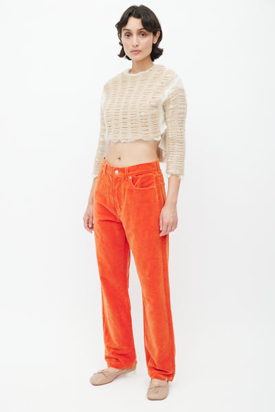 Velvet trousers Danielle Guizio Orange size 6 US in Velvet - 26866006
