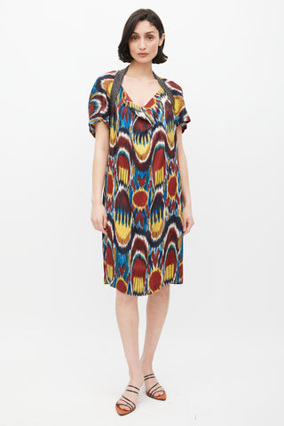 Dries Van Noten SS 2010 Multicolour Silk Printed Dress